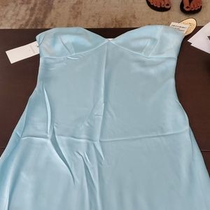 Baby blue silk dress
